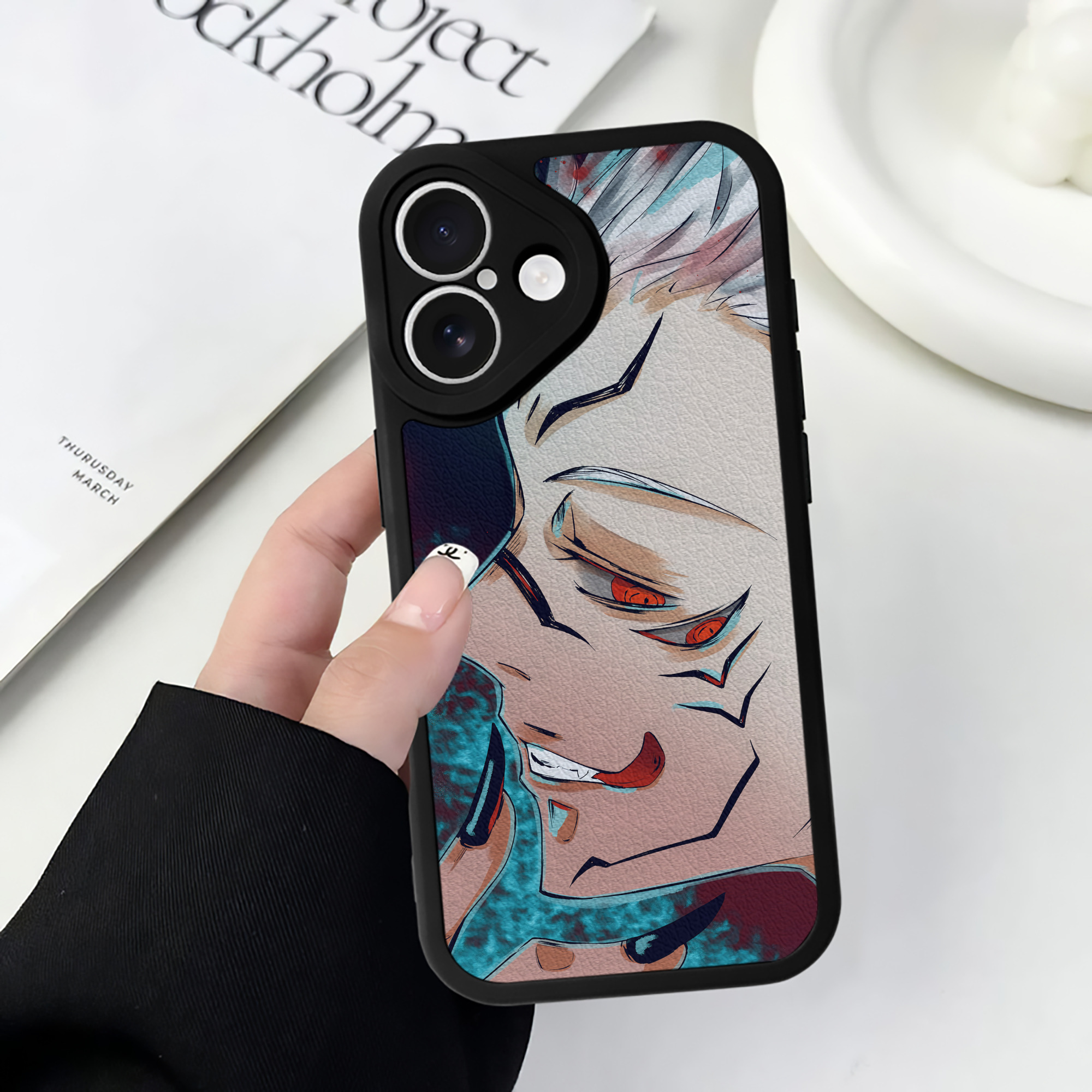 （画像用） 呪術廻戦 Jujutsu Kaisen 【iPhone 16シリーズ対応】シリコンスマホケース（レザー調） 材質：シリコン